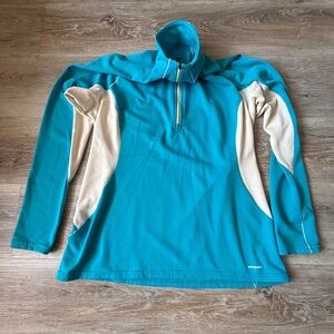 Patagonia W’s Lg Capilene 3 Turquoise&White Zip-Up top. No flaws. 15%offw2+Bndle